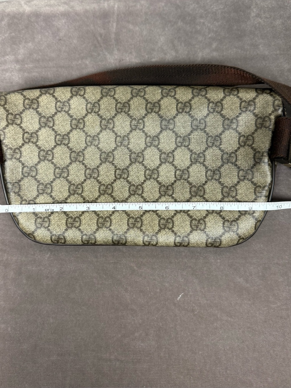 Authentic Gucci GG Supreme Belt bum Bag waist pouch brown tan coated canvas EUC - Picture 6 of 14